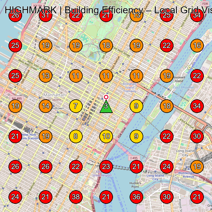 HIGHMARK | Building Efficiency GeoGrid visibility map for Hvac Contractor in New York